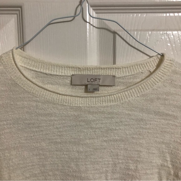 Loft sweater women’s small off white ivory pullover classic - Picture 3 of 9